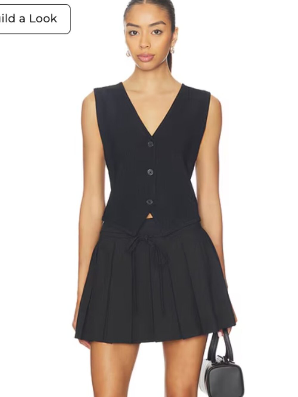 Malbon Golf Edith Knit Vest Button Down Black Small $148